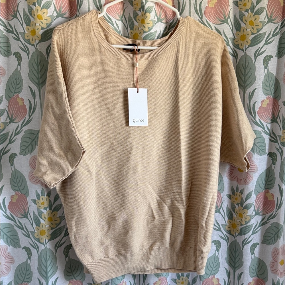 Quince Tan Knit Top